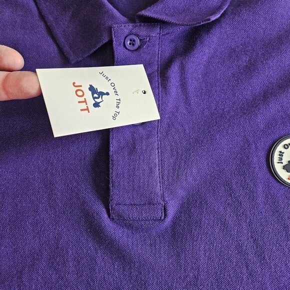 Just Over The Top XL Mens Pique Purple Short Sleeve Golf Breathable Polo JOTT - Picture 4 of 11